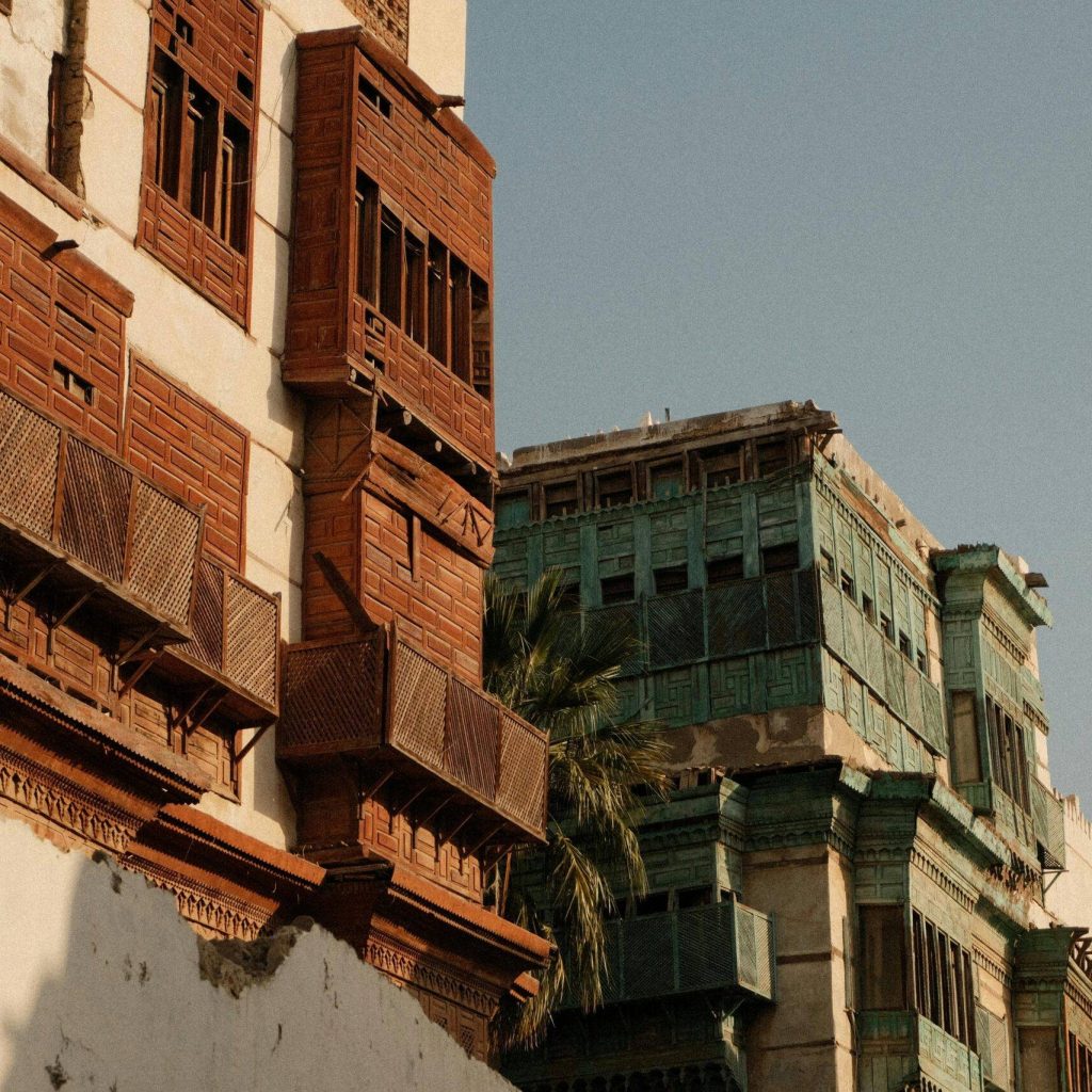 Beautiful historical architecture in Jeddah, showcasing traditional Saudi Arabian designs.